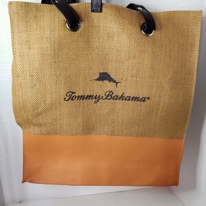 Tommy Bahama Woven Brown & Orange Tote Bag